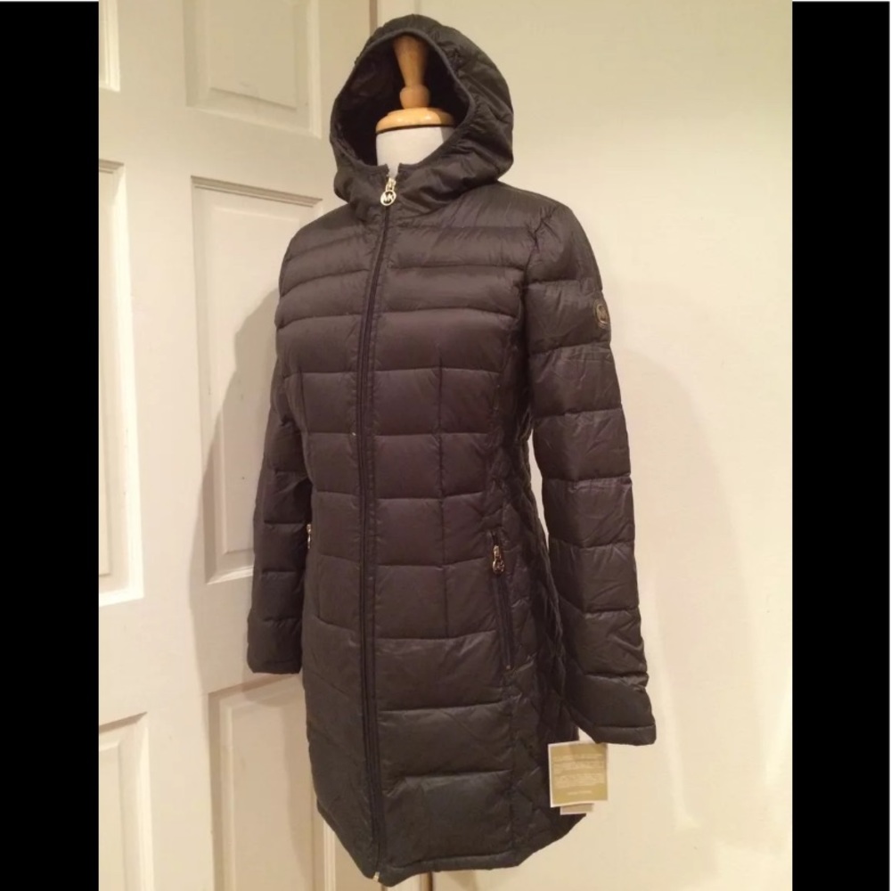 Michael Kors packable down coat dark olive XS